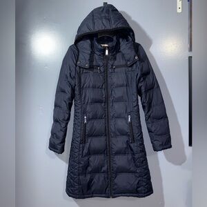Michael Kors Packable Down Fill Removable Hood Long Puffer Coat Jacket Size S